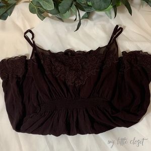 Brown Lace Tank
